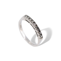 Anello veretta da donna in oro bianco 18 kt con diamanti naturali 0.18 ct, colore G, purezza SI – Idee Preziose dal 1987 - IP.AK18B/53D